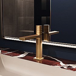 Смеситель для раковины Vincea Domus VBF-5DM01BG, брашированное золото купить в интернет-магазине сантехники Sanbest