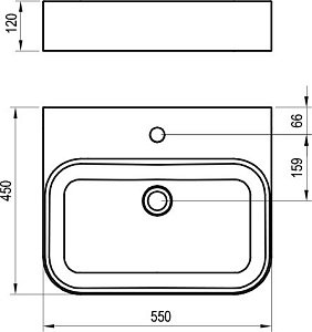 Раковина Ravak CERAMIC 55 R SLIM Wall XJX01155006 купить в интернет-магазине Sanbest