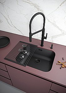 Кухонная мойка Paulmark Vello 53 VE53-MBN черная матовая купить в интернет-магазине сантехники Sanbest