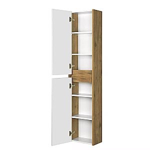 Шкаф подвесной Акватон Сканди 35 белый/дуб рустикальный для ванной в интернет-магазине сантехники Sanbest