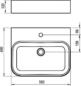 Раковина Ravak CERAMIC 55 R SLIM Wall XJX01155006 купить в интернет-магазине Sanbest