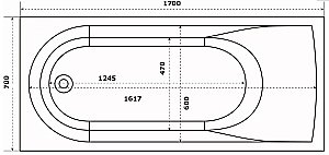 Ванна BAS Афина 170х70 ВА00026 белая купить в интернет-магазине Sanbest