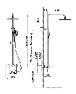 Душевая система Vincea Esse VSFS-1E1TMB черная матовая купить в интернет-магазине сантехники Sanbest