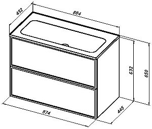 Тумба с раковиной Aquanet Арт 313266 90 маренго для ванной в интернет-магазине Sanbest