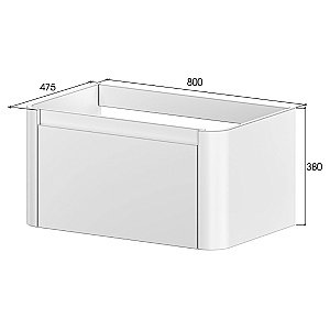 Тумба с раковиной Armadi Art VOI 782-080-L+786-080-L для ванной в интернет-магазине Sanbest