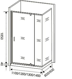 Душевой уголок Good door ORION WTW-PD+SP 110x80 прозрачный купить в интернет-магазине Sanbest