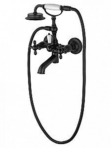 Смеситель для ванны с душем WONZON & WOGHAND RETRO, Черный матовый (WW-88639020-MB) купить в интернет-магазине сантехники Sanbest