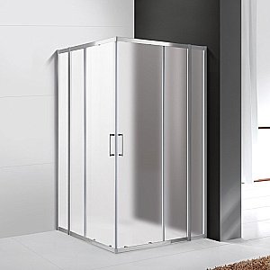 Душевой уголок Cezares Molveno 110x110 MOLVENO-A-22-90+20-P-Cr стекло рифленое матовое/профиль хром купить в интернет-магазине Sanbest