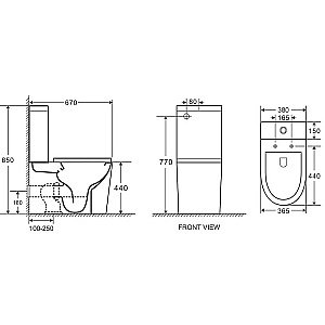 Унитаз Grossman TORNADO GR-4449BMSQ безободковый, с бачком, с крышкой микролифт, слив-торнадо, черный матовый купить в интернет-магазине Sanbest