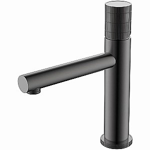 Смеситель для раковины Vincea Groove VBF-4G1GM вороненая сталь купить в интернет-магазине сантехники Sanbest