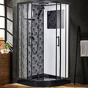 Душевая кабина Esbano Elegancia ESB-80CR 80x80 стекло прозрачное/профиль черный купить в интернет-магазине Sanbest