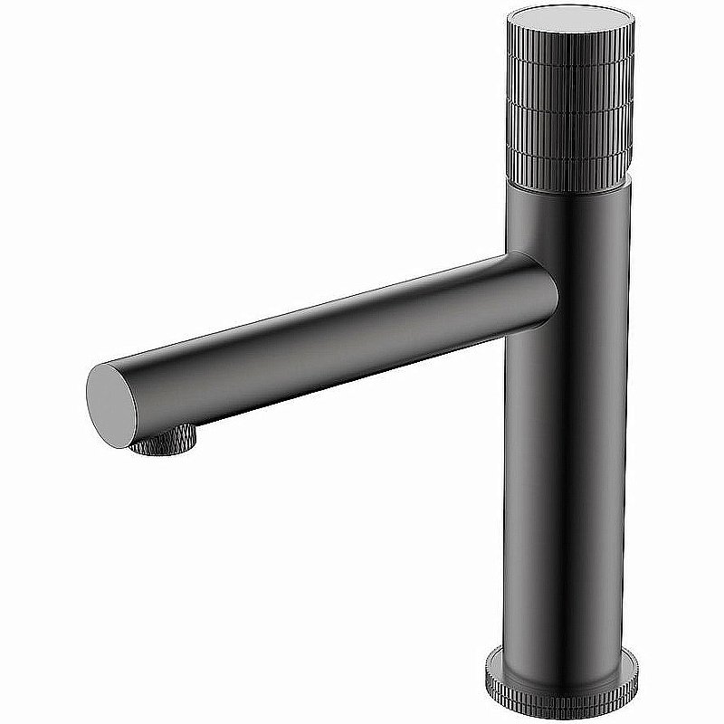 Смеситель для раковины Vincea Groove VBF-4G1GM вороненая сталь купить в интернет-магазине сантехники Sanbest
