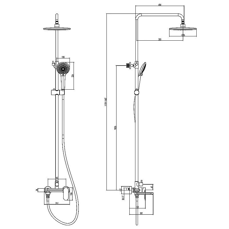 Душевая система Azario FLORIDA AZ-WSA654233C хром купить в интернет-магазине сантехники Sanbest