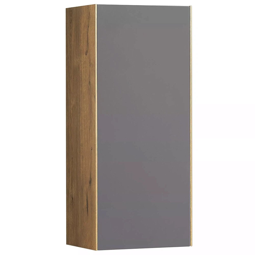 Шкаф подвесной Акватон Сохо 35 дуб веллингтон/графит для ванной в интернет-магазине сантехники Sanbest