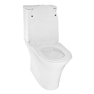 Унитаз напольный Azario Fretta Round AZ-7121A белый, безободковый, с бачком, с крышкой микролифт купить в интернет-магазине Sanbest