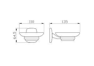 Мыльница с держателем WONZON & WOGHAND PORTO, Хром (WW-1201) купить в интернет-магазине сантехники Sanbest