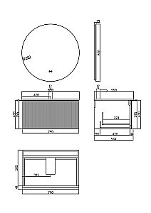 Тумба с раковиной Orans BC-9013 80 Matt Deep Ocean для ванной в интернет-магазине Sanbest
