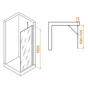 Душевое ограждение RGW WA-110W 70 стекло прозрачное/профиль белый купить в интернет-магазине Sanbest