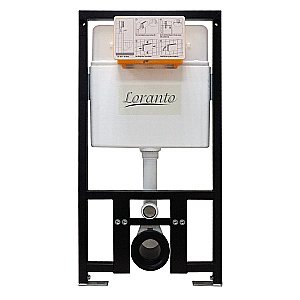 Унитаз подвесной Azario UNO 4551+AZ-2380+7520 с инсталляцией Loranto и кнопкой, безободковый, с сиденьем микролифт, белый купить в интернет-магазине Sanbest