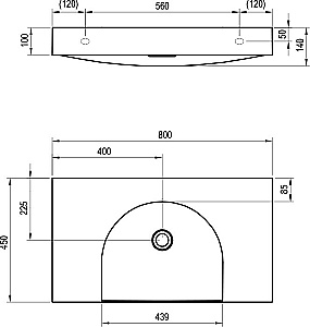 Раковина Ravak Lite XJX01380000 белый купить в интернет-магазине Sanbest