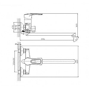 Смеситель для ванны Rossinka T T40-32 купить в интернет-магазине сантехники Sanbest