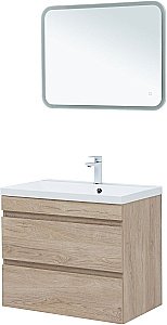 Тумба с раковиной Aquanet Нота New 334198 75 дуб светлый для ванной в интернет-магазине Sanbest