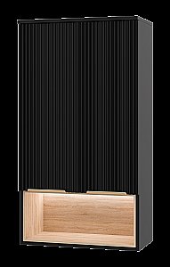 Шкаф подвесной Misty Enfida 60 ENF-08060-021 Черный / Дуб Сонома светлый для ванной в интернет-магазине сантехники Sanbest