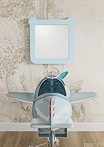 Зеркало Акватон Каспер Мишка 1A283402CR0E0 голубое матовое в ванную от интернет-магазине сантехники Sanbest