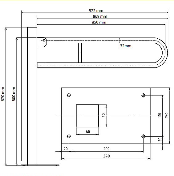 Поручень Bemeta Help 301107324 белый купить в интернет-магазине сантехники Sanbest