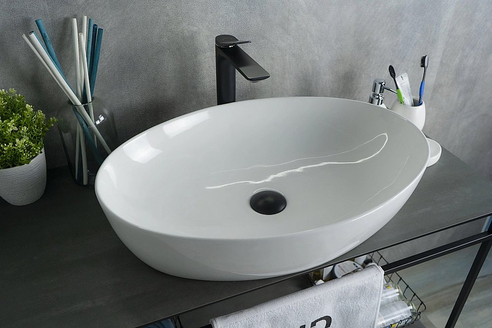 Раковина накладная Gid Lago 61 N9433 51148 белая купить в интернет-магазине Sanbest