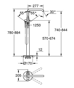 Смеситель для ванны Grohe Essence New 23491GL1 холодный рассвет купить в интернет-магазине сантехники Sanbest