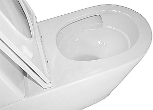 Унитаз напольный Azario Mizen AZ-8300 белый, безободковый, с бачком, с крышкой микролифт, слив торнадо купить в интернет-магазине Sanbest