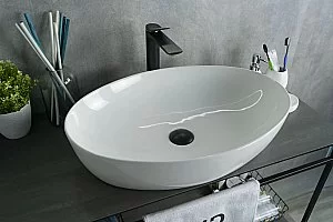 Раковина накладная Gid Lago 61 N9433 51148 белая купить в интернет-магазине Sanbest