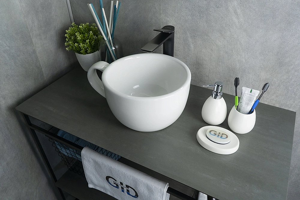 Раковина накладная Gid Creativo 40 N9055 51186 белая купить в интернет-магазине Sanbest