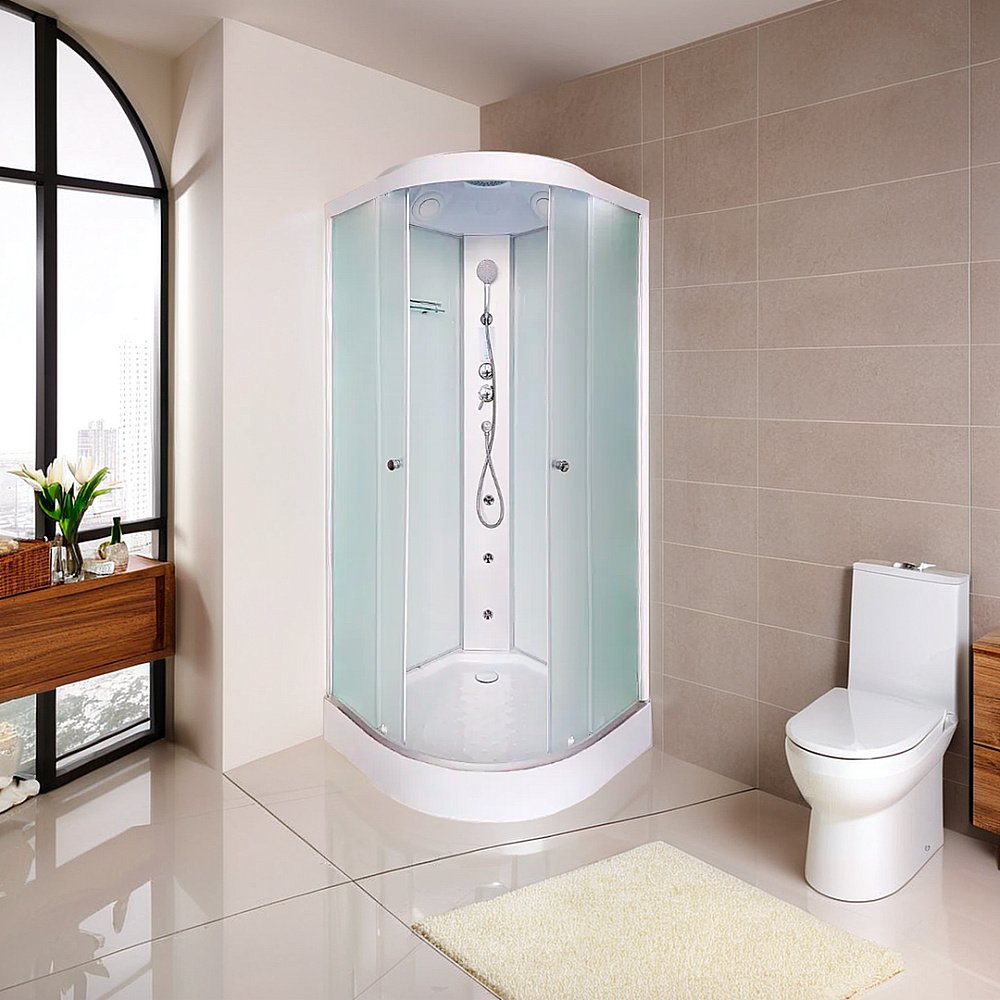 Душевая кабина DTO LM 909GM+EL 90х90 стекло матовое/профиль хром купить в интернет-магазине Sanbest