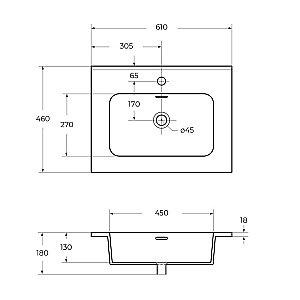 Тумба с раковиной Cezares Tiffany 60 Bianco opaco для ванной в интернет-магазине Sanbest