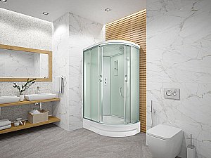 Душевая кабина Alex Baitler 120х80 ER351226 стекло матовое/профиль хром купить в интернет-магазине Sanbest