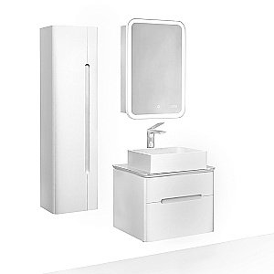 Зеркальный шкаф Jorno Bosko 50 Bos.03.50/W белый купить в интернет-магазине сантехники Sanbest