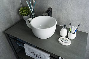 Раковина накладная Gid Creativo 40 N9055 51186 белая купить в интернет-магазине Sanbest