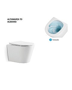 Унитаз подвесной Taliente Altamarea T3 AL65003 безободковый, смыв торнадо, с крышкой микролифт, белый купить в интернет-магазине Sanbest