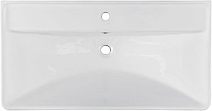 Тумба подвесная с раковиной Aquanet Ирис New 90 336311+323883 белая глянцевая для ванной в интернет-магазине Sanbest