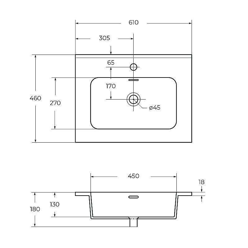 Тумба с раковиной Cezares Tiffany 60 Bianco opaco для ванной в интернет-магазине Sanbest