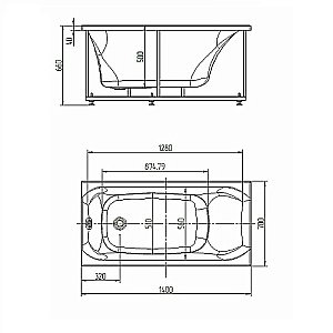 Ванна Aquatek Альфа 140х70 ALF140-0000023 белая купить в интернет-магазине Sanbest
