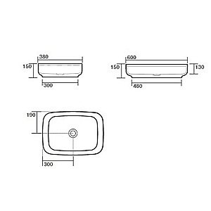 Раковина накладная Kerasan Tribeca 60 514130 белая матовая купить в интернет-магазине Sanbest