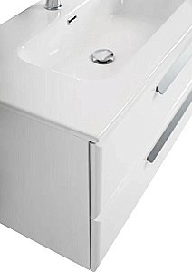 Тумба с раковиной Cezares ECO-CER-N 120 ECO-CER-N-1200-2C-SO-BL белая глянцевая левая/правая для ванной в интернет-магазине Sanbest