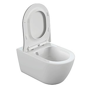 Унитаз подвесной Cersanit NATURE OVAL CO DPL EO c инсталляцией VECTOR/кнопка CORNER хром, с крышкой микролифт, безободковый купить в интернет-магазине Sanbest