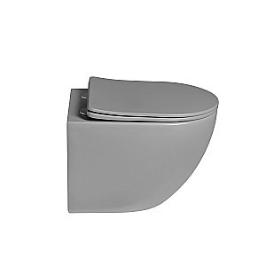 Унитаз подвесной Vincea Globo VT1-14STMG безободковый, смыв торнадо, с крышкой микролифт, серый матовый купить в интернет-магазине Sanbest