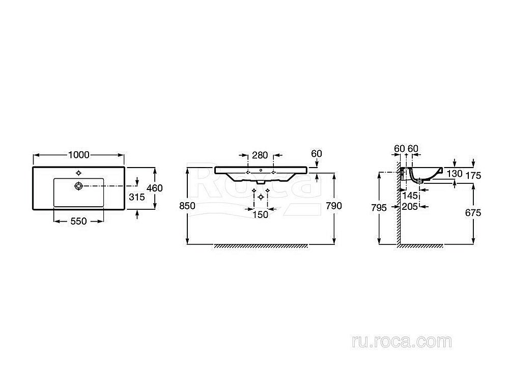 Раковина Roca The Gap 100 3270MA000 белая купить в интернет-магазине Sanbest
