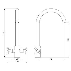 Смеситель для кухни RedBlu by Damixa Neo Classic 270000000 купить в интернет-магазине сантехники Sanbest