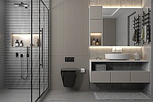 Унитаз подвесной Abber Rechteck AC1201MB-AC0105-AC0120MW черный матовый, безободковый, с инсталляцией, с крышкой микролифт, с белой матовой кнопкой купить в интернет-магазине Sanbest